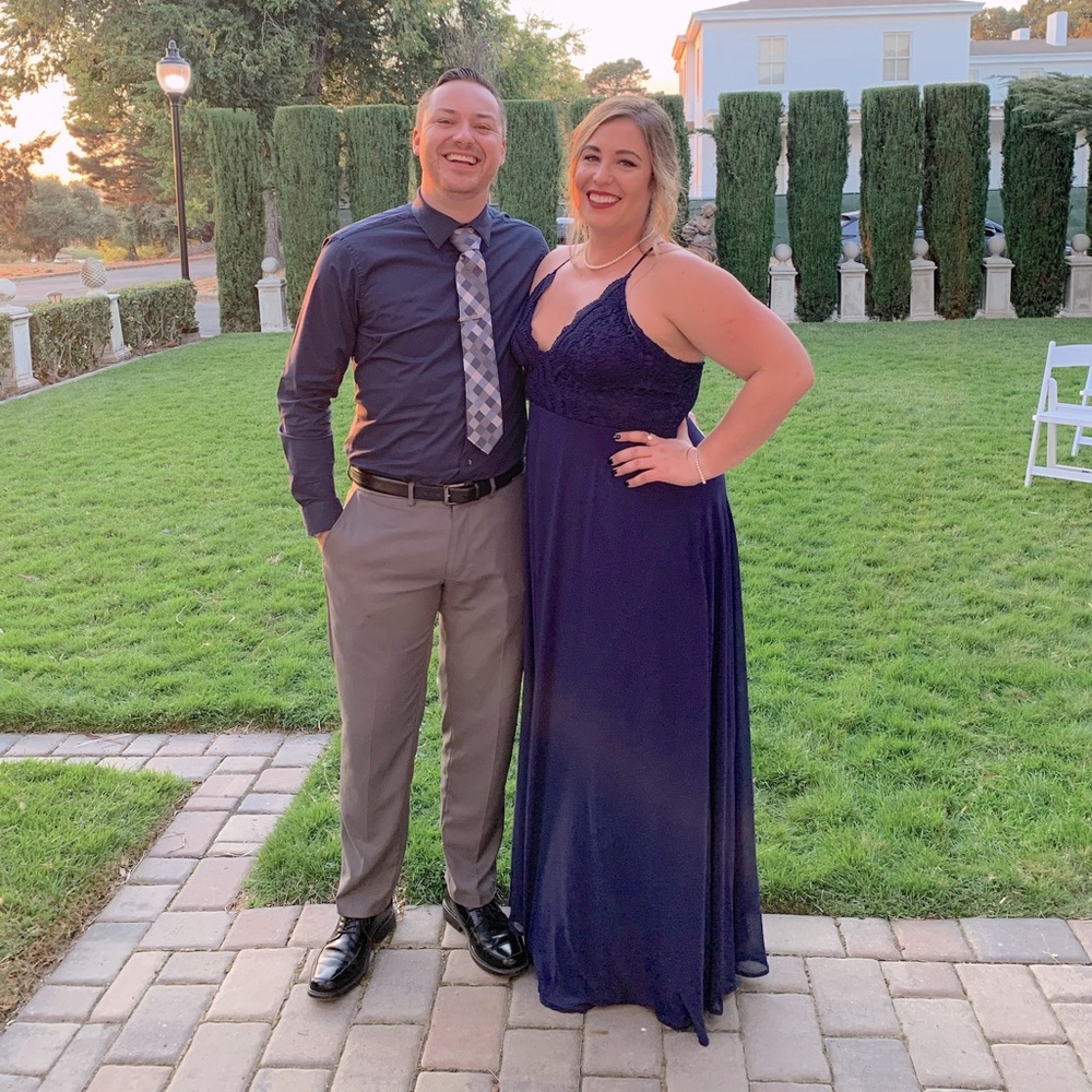 Madalyn Navy Blue Lace Maxi Dress size XL from Lulus